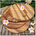 Cutting board butcher block STRIPES ROUND 30x2cm +/-1kg talenan kayu jati Jepara